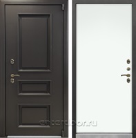 Уличная входная дверь с терморазрывом Лекс Термо Айсберг №59 (Муар коричневый / Винорит Белый)