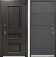 Уличная входная дверь с терморазрывом Лекс Термо Айсберг №70 (Муар коричневый / Графит софт)