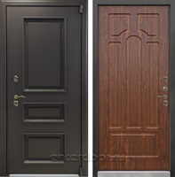 Уличная входная дверь с терморазрывом Лекс Термо Айсберг №26 (Муар коричневый / Береза мореная)