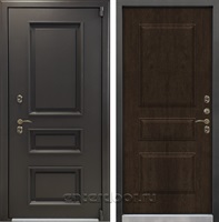 Уличная входная дверь с терморазрывом Лекс Термо Айсберг №60 (Муар коричневый / Винорит Алмон 28)