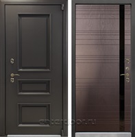 Уличная входная дверь с терморазрывом Лекс Термо Айсберг №31 (Муар коричневый / Ясень шоколад)