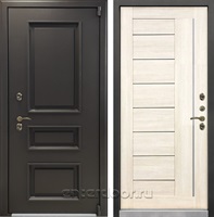 Уличная входная дверь с терморазрывом Лекс Термо Айсберг №38 (Муар коричневый / Беленый дуб)