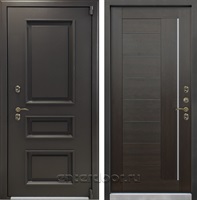 Уличная входная дверь с терморазрывом Лекс Термо Айсберг №39 (Муар коричневый / Венге)