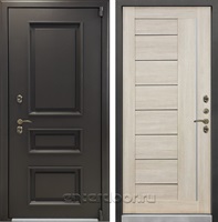 Уличная входная дверь с терморазрывом Лекс Термо Айсберг №40 (Муар коричневый / Ясень кремовый)