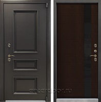 Уличная входная дверь с терморазрывом Лекс Термо Айсберг №53 (Муар коричневый / Венге)