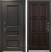 Уличная входная дверь с терморазрывом Лекс Термо Айсберг №84 (Муар коричневый / Ясень шоколад)