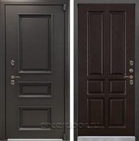 Уличная входная дверь с терморазрывом Лекс Термо Айсберг №86 (Муар коричневый / Ясень шоколад)