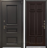 Уличная входная дверь с терморазрывом Лекс Термо Айсберг №88 (Муар коричневый / Ясень шоколад)