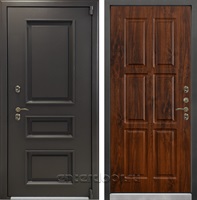 Уличная входная дверь с терморазрывом Лекс Термо Айсберг №83 (Муар коричневый / Винорит дуб тёмный)
