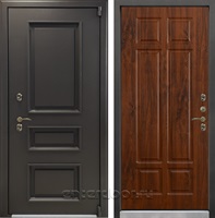 Уличная входная дверь с терморазрывом Лекс Термо Айсберг №90 (Муар коричневый / Винорит дуб тёмный)