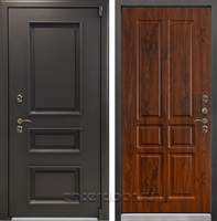 Уличная входная дверь с терморазрывом Лекс Термо Айсберг №91 (Муар коричневый / Винорит дуб тёмный)