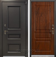 Уличная входная дверь с терморазрывом Лекс Термо Айсберг №92 (Муар коричневый / Винорит дуб тёмный)