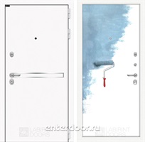 Входная металлическая дверь Лабиринт Line White 28 (Шагрень белая / Загрунтованная под покраску)