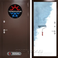 Уличная металлическая дверь Лабиринт Термо Магнит 28 (Антик медный / Загрунтованная под покраску)