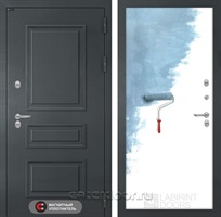 Уличная металлическая дверь с терморазрывом Лабиринт ATLANTIC 28 (Графитовый серый / Загрунтованная под покраску)