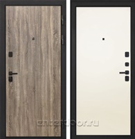 Входная металлическая дверь Интекрон Профит Black Гладкая (Дуб Турин / Силк жасмин)