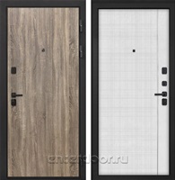 Входная металлическая дверь Интекрон Профит Black В-07 (Дуб Турин / Лофт белый)