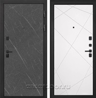Входная металлическая дверь Интекрон Профит Black Лучи-М (Гранит Лава / Милк софт)