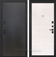 Входная металлическая дверь Интекрон Профит Black (Лофт черный / Дуб сильвер поперечный)