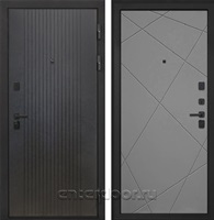 Входная металлическая дверь Интекрон Профит Black Лучи-М (Лофт черный / Графит софт)