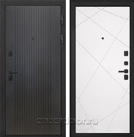 Входная металлическая дверь Интекрон Профит Black Лучи-М (Лофт черный / Милк софт)