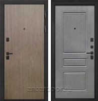 Входная металлическая дверь Интекрон Профит Black ФЛ-243-М (Шпон Венге коричневый / Дуб вуд графит)