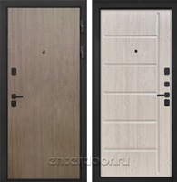 Входная металлическая дверь Интекрон Профит Black ФЛ-102 (Шпон Венге коричневый / Сосна белая)