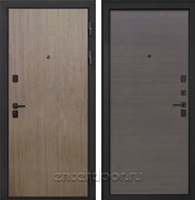 Входная металлическая дверь Интекрон Профит Black (Шпон Венге коричневый / Эковенге поперечный)