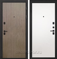 Входная металлическая дверь Интекрон Профит Black Гладкая (Шпон Венге коричневый / Силк Сноу)