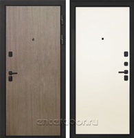 Входная металлическая дверь Интекрон Профит Black Гладкая (Шпон Венге коричневый / Силк жасмин)