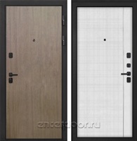 Входная металлическая дверь Интекрон Профит Black В-07 (Шпон Венге коричневый / Лофт белый)