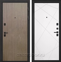 Входная металлическая дверь Интекрон Профит Black Лучи-М (Шпон Венге коричневый / Милк софт)
