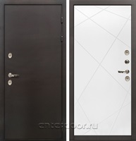 Входная металлическая дверь с терморазрывом Лекс Термо Сибирь 3К Белая шагрень (панель №103)