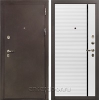Входная металлическая дверь Лекс 5А Цезарь №114 (Медный антик / Шагрень белая)