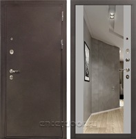 Входная металлическая дверь Лекс 5А Цезарь зеркало №116 (Медный антик / Грей софт)