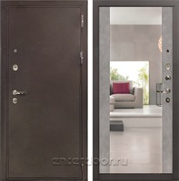 Входная металлическая дверь Лекс 5А Цезарь зеркало №102 (Медный антик / Бетон светлый)