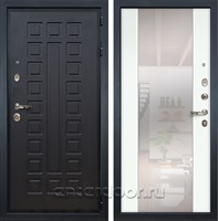 Входная металлическая дверь Лекс Гладиатор 3к Стиль с зеркалом №61 (Венге / Шагрень белая)