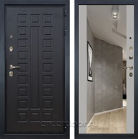 Входная металлическая дверь Лекс Гладиатор 3к Стиль с зеркалом №116 (Венге / Грей софт)