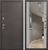 Входная дверь 1А Стиль с зеркалом №116 (Медный антик / Грей софт)