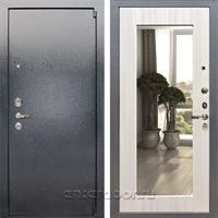 Входная стальная дверь Лекс 3 Барк с зеркалом №37.1 (Серый букле / Сандал белый)