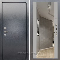 Входная стальная дверь Лекс 3 Барк с зеркалом №116 (Серый букле / Грей софт)