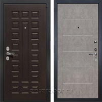 Входная металлическая дверь Лекс 4А Неаполь №80 с молдингами (Венге / Бетон светлый)