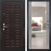 Входная металлическая дверь Лекс 4А Неаполь с зеркалом №102 (Венге / Бетон светлый)