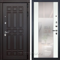 Входная металлическая дверь Лекс 8 Сенатор с зеркалом №61 (Венге / Белая шагрень)