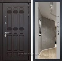 Входная металлическая дверь Лекс 8 Сенатор с зеркалом №116 (Венге / Грей софт)