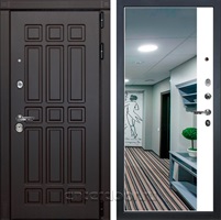 Входная металлическая дверь Лекс 8 Сенатор с зеркалом №109 (Венге / Белая шагрень)