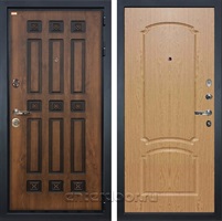 Входная металлическая дверь Лекс Гладиатор 3К №16 (Винорит Голден патина / Дуб натуральный)