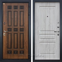 Входная металлическая дверь Лекс Гладиатор 3К №110 (Винорит Голден патина / Сосна белая 50977-94)