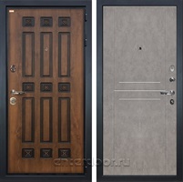Входная металлическая дверь Лекс Гладиатор 3К №81 (Винорит Голден патина / Бетон светлый)