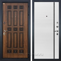 Входная металлическая дверь Лекс Гладиатор 3К №114 (Винорит Голден патина / Белая шагрень)